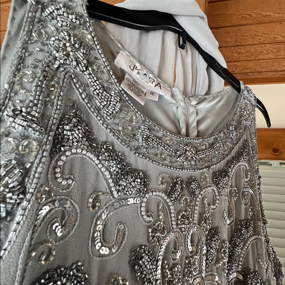 Beautiful silver gray mother of the bride/groom evening dress